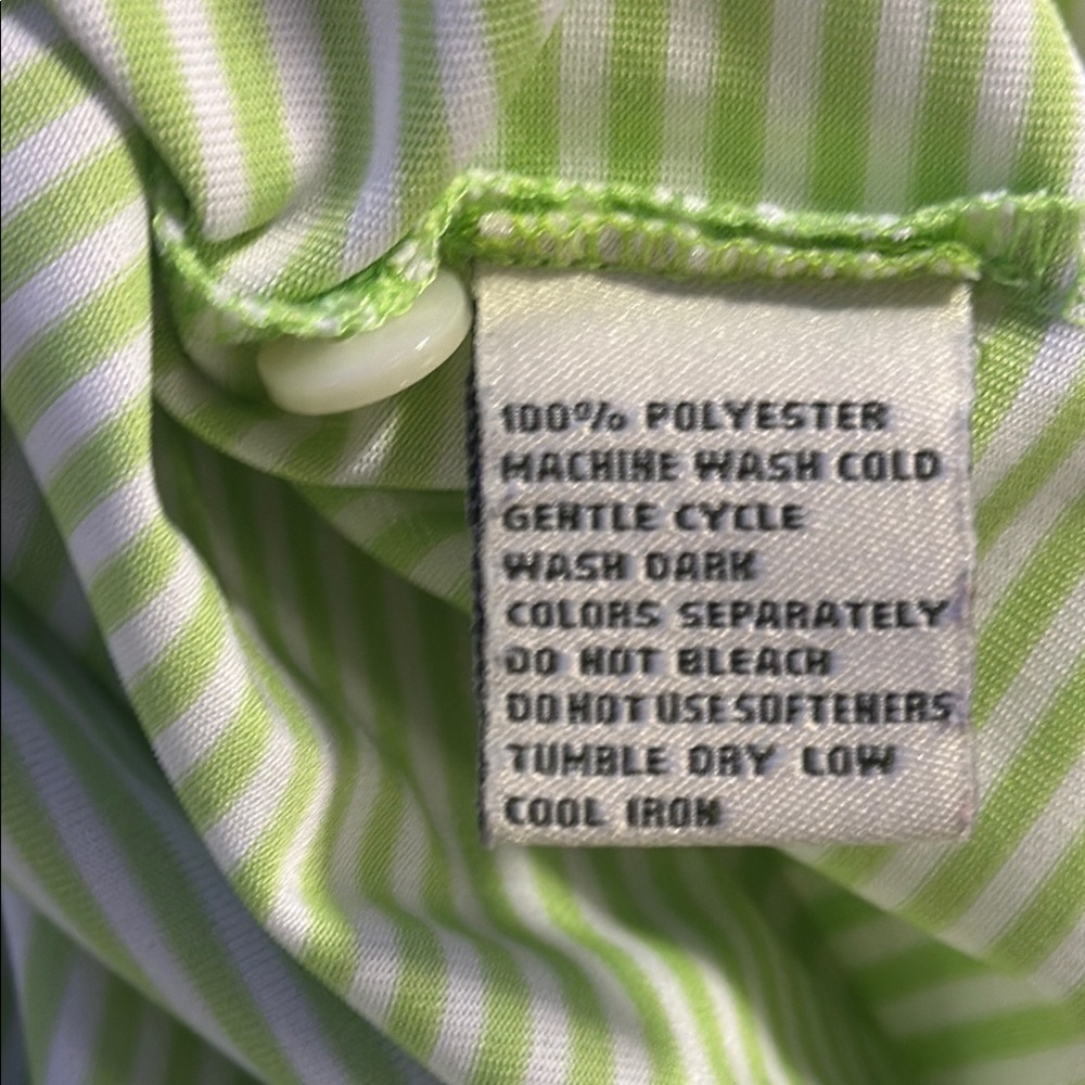 Donald Ross Green Striped Polo Shirt - Picture 4 of 4